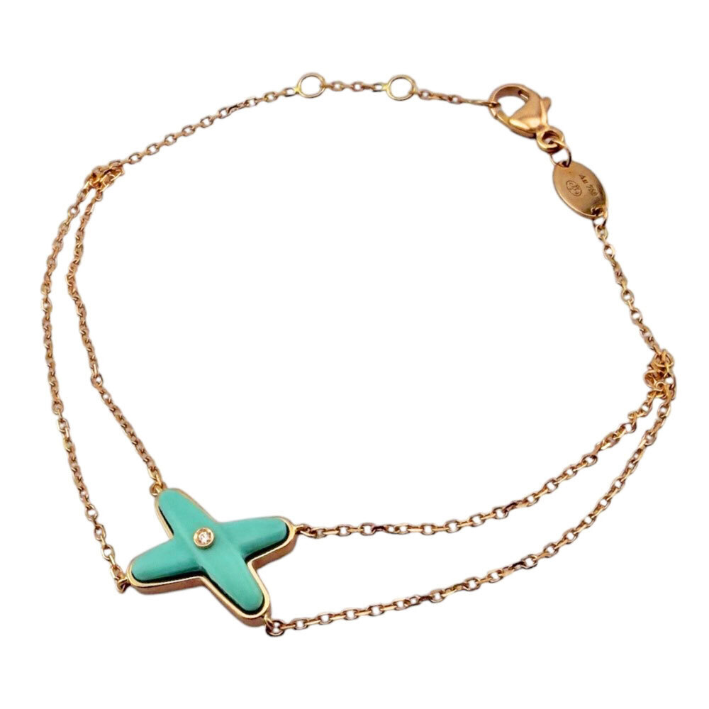 Chaumet Jeux de Liens Bracelet, 18K Pink Gold, Turquoise and Diamond, Women's.